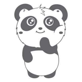 Shy Panda Decal (Grey)